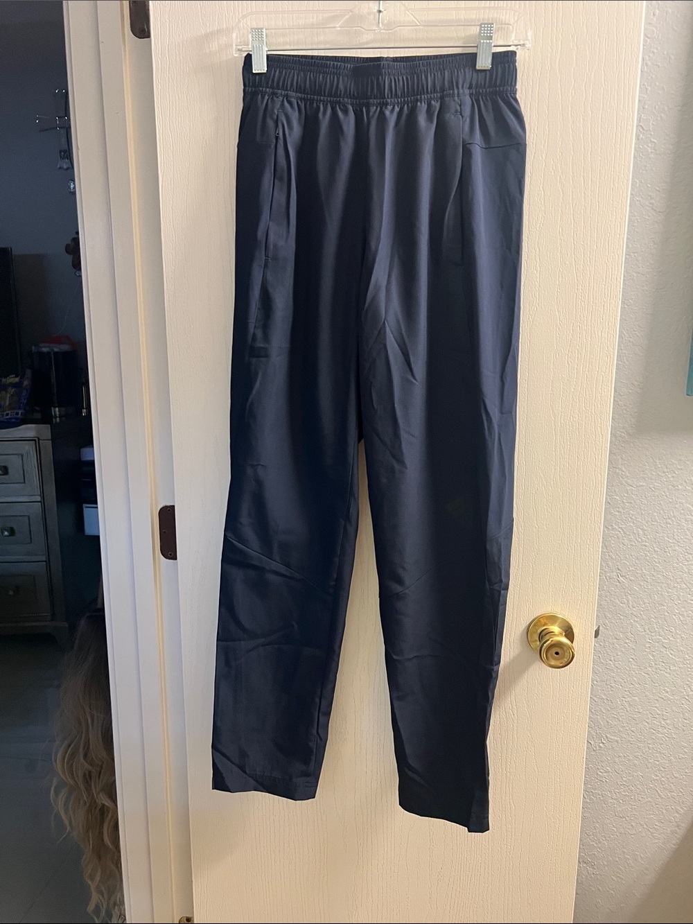 Men's Navy Elastic Waist Casual Pants